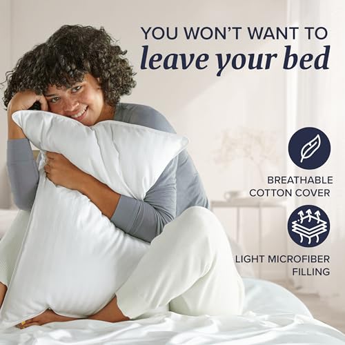 Amazon Beckham Hotel Collection Bed Pillows Standard/Queen Size Set of 2 - Original Down Alternative Pillow for Sleeping - Bedding for Back, Stomach or Side Sleepers
