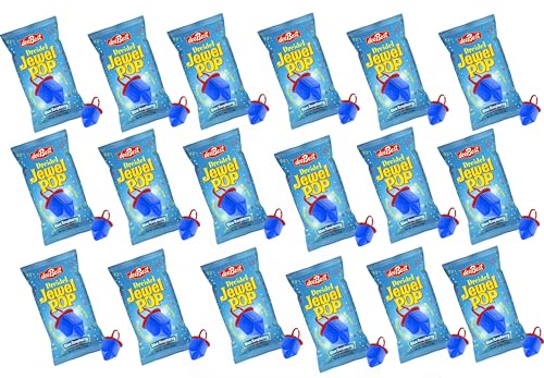 Hanukkah Dreidels Jewel Pop Ring Shape Candy - Blue Raspberry 18 Count Individually Wrapped Dreidel - Hanukah Decorations Kosher Candy Party Favor For Kids - Chanukah Gift Bags