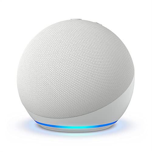 Amazon Echo Dot (5th Gen) Glacier White with Battery Base