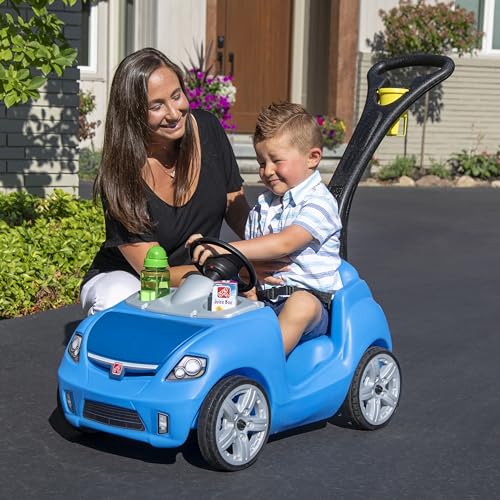 Amazon Step2 Whisper Ride II Buggy Kids Push Car, Ride On Toy, Stroller Substitute, Includes Seat Belt & Horn, Made of Durable Plastic, Max Weight 50 lbs., For Toddlers 1.5-4 Years Old, Blue