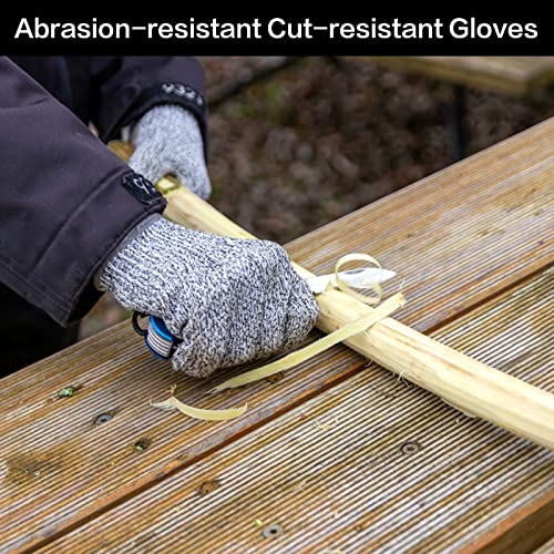 mearens Cut Resistant Gloves, Food Grade Safety Gloves Kitchen Anti Cut Gloves for Cutting, Level 5 Proof Cutting Work Gloves