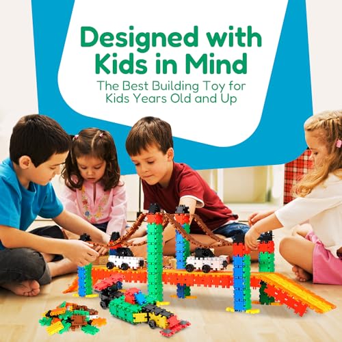 BEBLOX Building Blocks | Building Toys for Kids Ages 4-8 500-piece Set - Learning & Educational Fun Stem Toys - Birthday Gifts for Boys & Girls Age 4 5 6 7 8 9 10 11 & 12 Year Old Toys