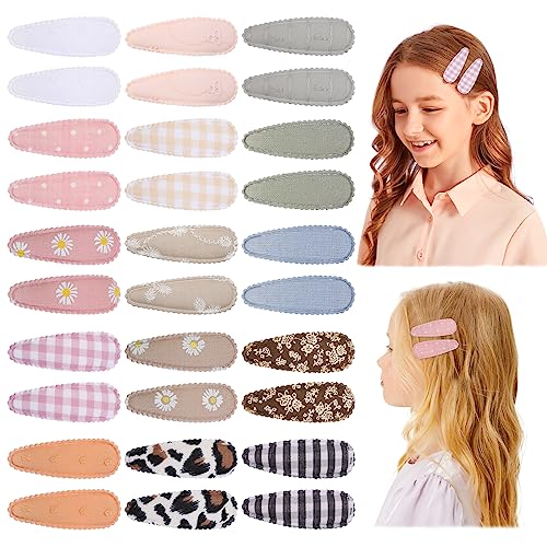 Amazon Choicbaby 30 Pcs Toddler Hair Clips Floral Print Girl Hair Clips for Girls Non Slip Wrapped Snap Hairpins for Kids Barrettes Hair Accessories for Baby Girls 2.2 Inch