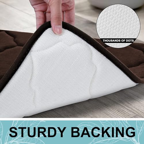 Amazon OLANLY Memory Foam Bath Mat Rug 24x16, Ultra Soft and Absorbent Bathroom Rugs, Non-Slip, Comfortable, Machine Washable Bath Carpet for Bathroom Floor, Tub, Shower and Home Decor Accessories, Brown