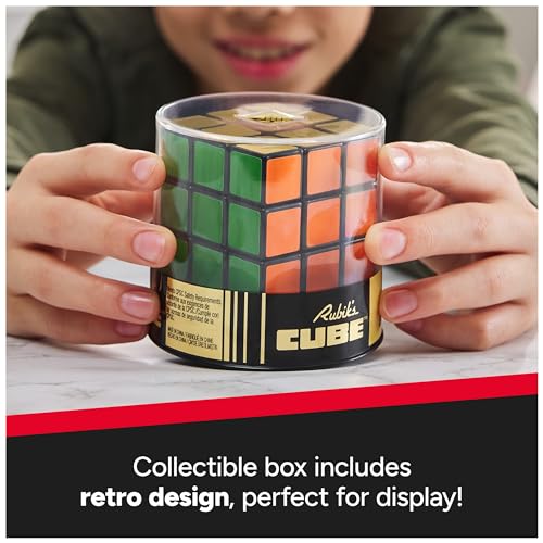 Rubik’s Cube, Special Retro 50th Anniversary Edition, Original 3x3 Color-Matching Puzzle Classic Problem-Solving Challenging Brain Teaser Fidget Toy, for Adults & Kids Ages 8+