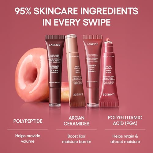 Amazon LANEIGE Glaze Craze Tinted Lip Serum: Hydrating Lip Serum for Glossy, Nourished Lips with Plumping Polypeptides