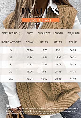 EVALESS Oversized Sweater Vest for Women V Neck Sleeveless Solid Color Loose Pullover Sweater