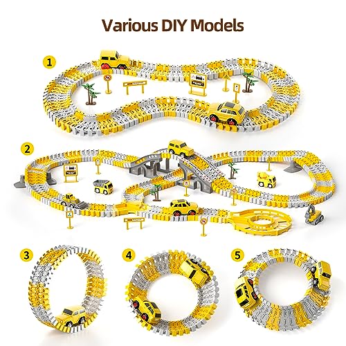 iHaHa Toddler Boy Toys for 3 4 5 6 Year Old, Total 236 PCS Construction Toys Race Tracks for Boys Kids Toys, Birthday Toys for 3 4 5 6 Year Old Boys Girls Kids