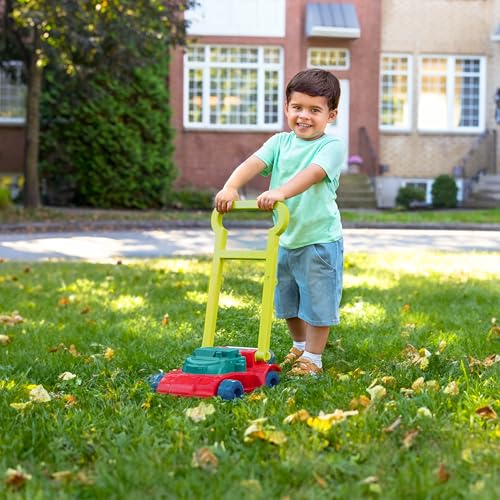 Amazon B. toys – Toy Lawn Mower – Bead Tumbler – Classic Push Toy for Kids, Toddlers – Easy Folding Storage - Indoor Outdoor Push Gardening Summer Toy– 3 Years + – Mini Mower