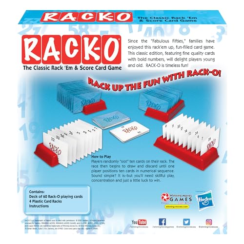 Winning Moves Rack-O Retro Game Games USA, Classic Tabletop Game Enjoyed by Families Since The 1950's! Ages 8+, 2-4 Players (6122)