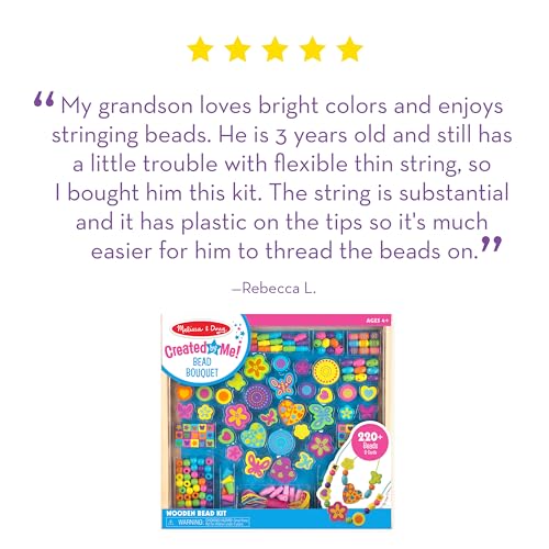 Melissa & Doug Created by Me! Bead Bouquet Deluxe Wooden Bead Set With 220+ Beads for Jewelry-Making, for 4+ years