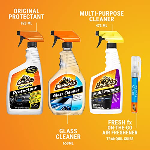 Armor All Premier Car Care Kit, Includes Car Wax & Wash Kit, Glass Cleaner, Car Air Freshener, Tire & Wheel Cleaner (8 Piece Kit)
