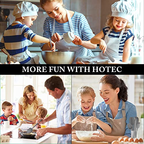 HOTEC Food Grade Silicone Rubber Spatula Set for Kitchen Baking, Cooking, and Mixing High Heat Resistant Non Stick Dishwasher Safe BPA-Free Set of 5 Grey