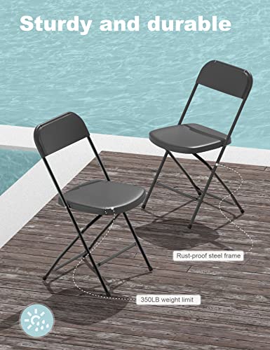 Nazhura Foldable Folding Chairs Plastic Outdoor/Indoor 650LB Weight Limit (Black, 4 Pack)