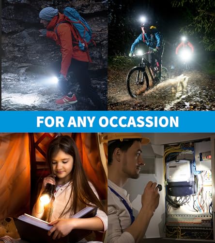 LED Flashlights - Flashlights High Lumens with 5 Modes, Mini Flashlights, Bright, Zoomable, Waterproof, Powerful for Home & Outdoor Use, Flashlight for Camping, Hiking, Walking, Small Gifts 2 Pack