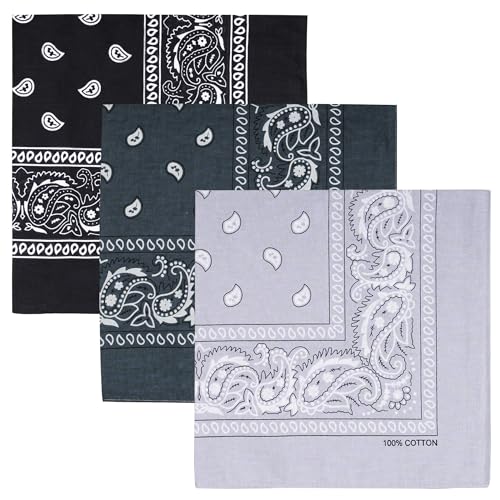 Amazon Raylarnia 100% Cotton Large Bandanas for Men and Women, 22 Inch Paisley Bandana with Multiple Colors