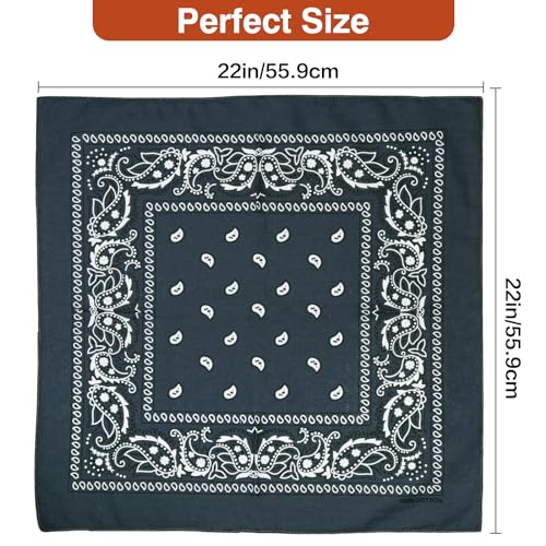 Amazon Raylarnia 100% Cotton Large Bandanas for Men and Women, 22 Inch Paisley Bandana with Multiple Colors