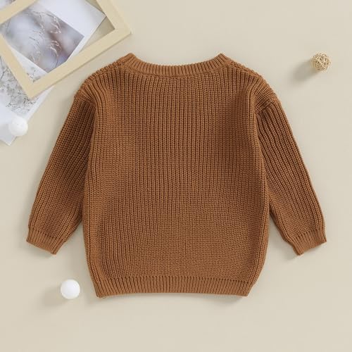 Big Brother Little Brother Matching Sweaters Baby Boy Letter Embroidery Crew Neck Long Sleeve Knitted Pullovers