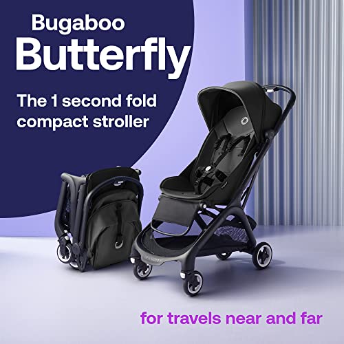 Amazon Bugaboo Butterfly - 1 Second Fold Ultra-Compact Stroller - Lightweight & Compact - Great for Travel - Midnight Black