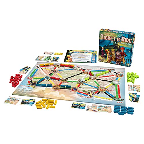 Ticket to Ride First Journey Board Game | Strategy Game | Train Adventure Fun Family Game for Kids and Adults | Ages 6+ | 2-4 Players | Average Playtime 15-30 Minutes | Made by Days of Wonder