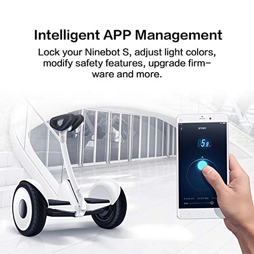 Segway Ninebot S Smart Self-Balancing Electric Scooter, 800W Motor (Ver.S MAX 1000), 13.7 Miles Range(Ver.S MAX 23.6)& 10MPH(Ver.S MAX 12.4), Hoverboard w/t LED Light, Compatible with Gokart Kit