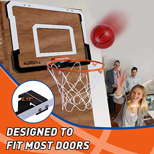 Indoor Mini Basketball Hoop for Door - Over The Door Basketball Hoop Indoor for Kid Small Basketball Hoop with 4 Balls, Foldable Basketball Hoop for Wall & Room Basketball Toy Gift for Boy Kids Teens