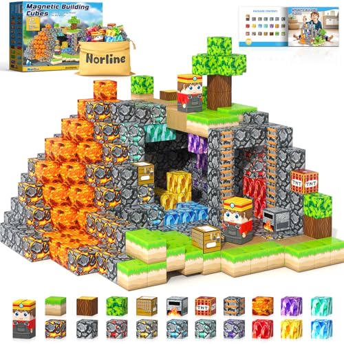 Amazon 100PCS Magnetic Blocks Building Toys, Gem Cave Adventure Building Craft, Learning Sensory Toys for Boys Girls Age 3-12, Game Gift for Kids Little Gamers