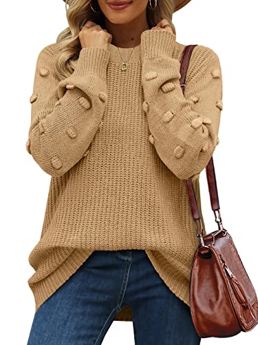 XIEERDUO Sweaters for Women Long Sleeve Chunky Knit Pullover Crewneck Sweatshirts