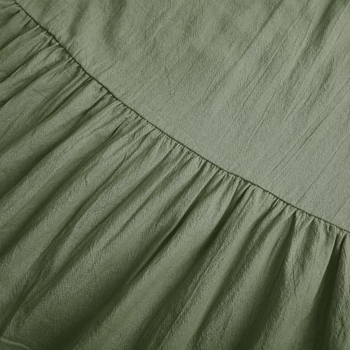 Amazon Girls Maxi Skirts Button Front High Waisted Long Skirt with Belt Ruffled Skirts with Pocke