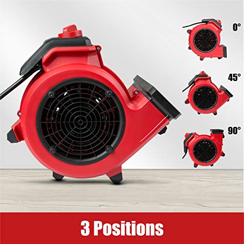 Vacmaster Red Edition AM201 1101 550 CFM Portable Air Mover Floor and Carpet Dryer for Drying and Cooling