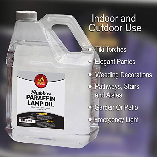 1 Gallon Paraffin Lamp Oil - Clear Smokeless, Odorless, Clean Burning Fuel for Indoor and Outdoor Use - Shabbos Lamp Oil, by Ner Mitzvah