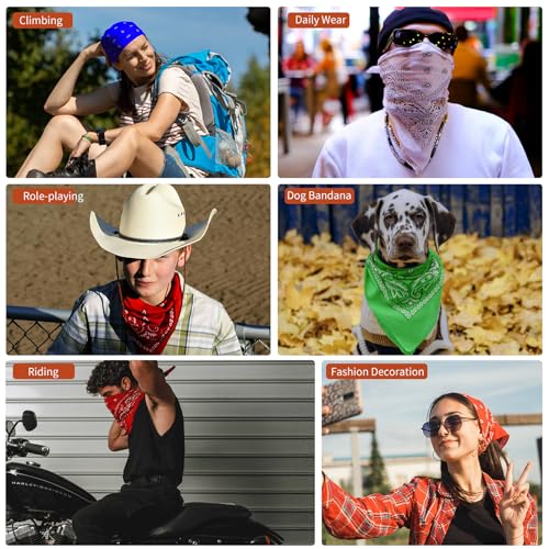 Amazon Raylarnia 100% Cotton Large Bandanas for Men and Women, 22 Inch Paisley Bandana with Multiple Colors