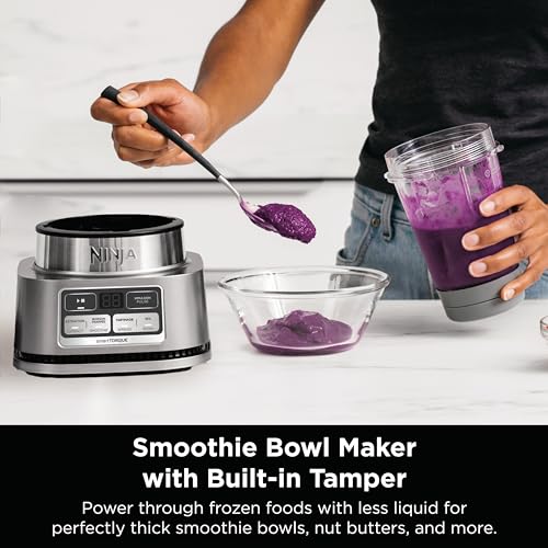 Ninja SS101 Foodi Smoothie Maker & Nutrient Extractor* 1200 WP, 6 Functions Smoothies, Extractions*, Spreads, smartTORQUE, 14-oz. Smoothie Maker, (2) To-Go Cups & Lids, Silver