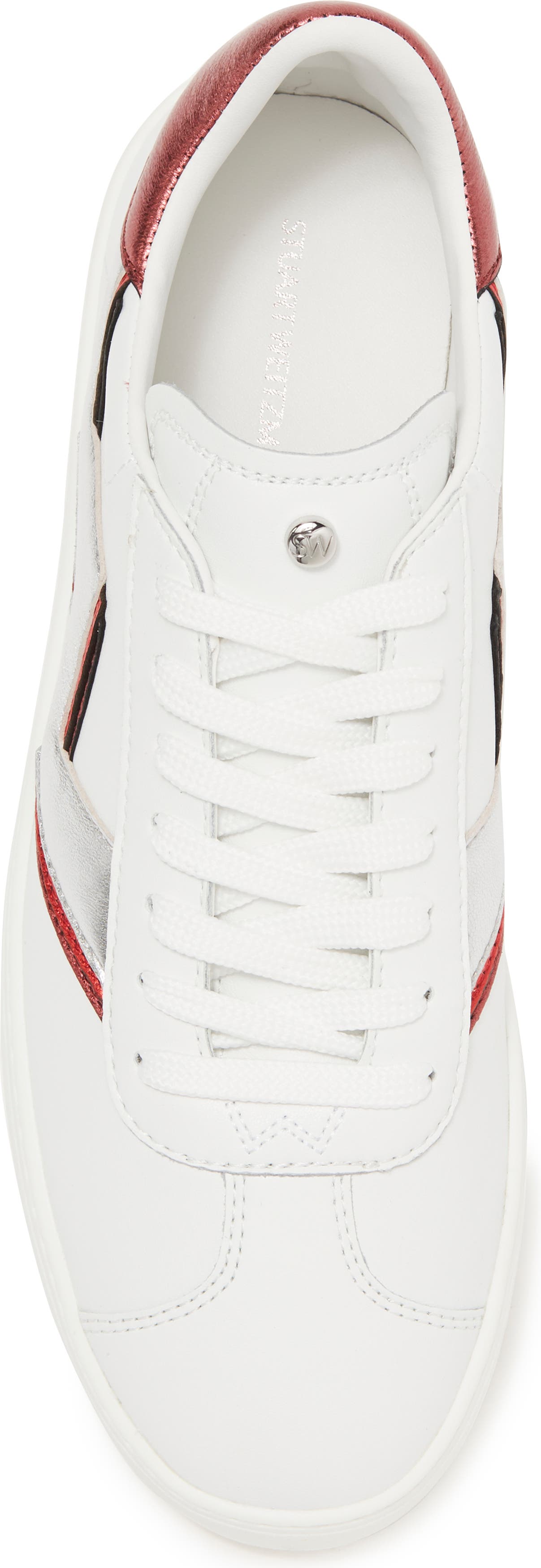 Stuart Weitzman Daryl II Sneaker, Alternate, color, WHITE/ SILVER MULTI