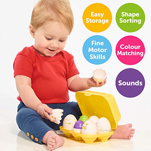 Toomies Hide & Squeak Easter Eggs Toddler Toys - Matching and Sorting Games - Musical Toddler Sensory Toys - Toddler Easter Basket Stuffers - Frustration Free Packaging - Ages 12 Months and Up