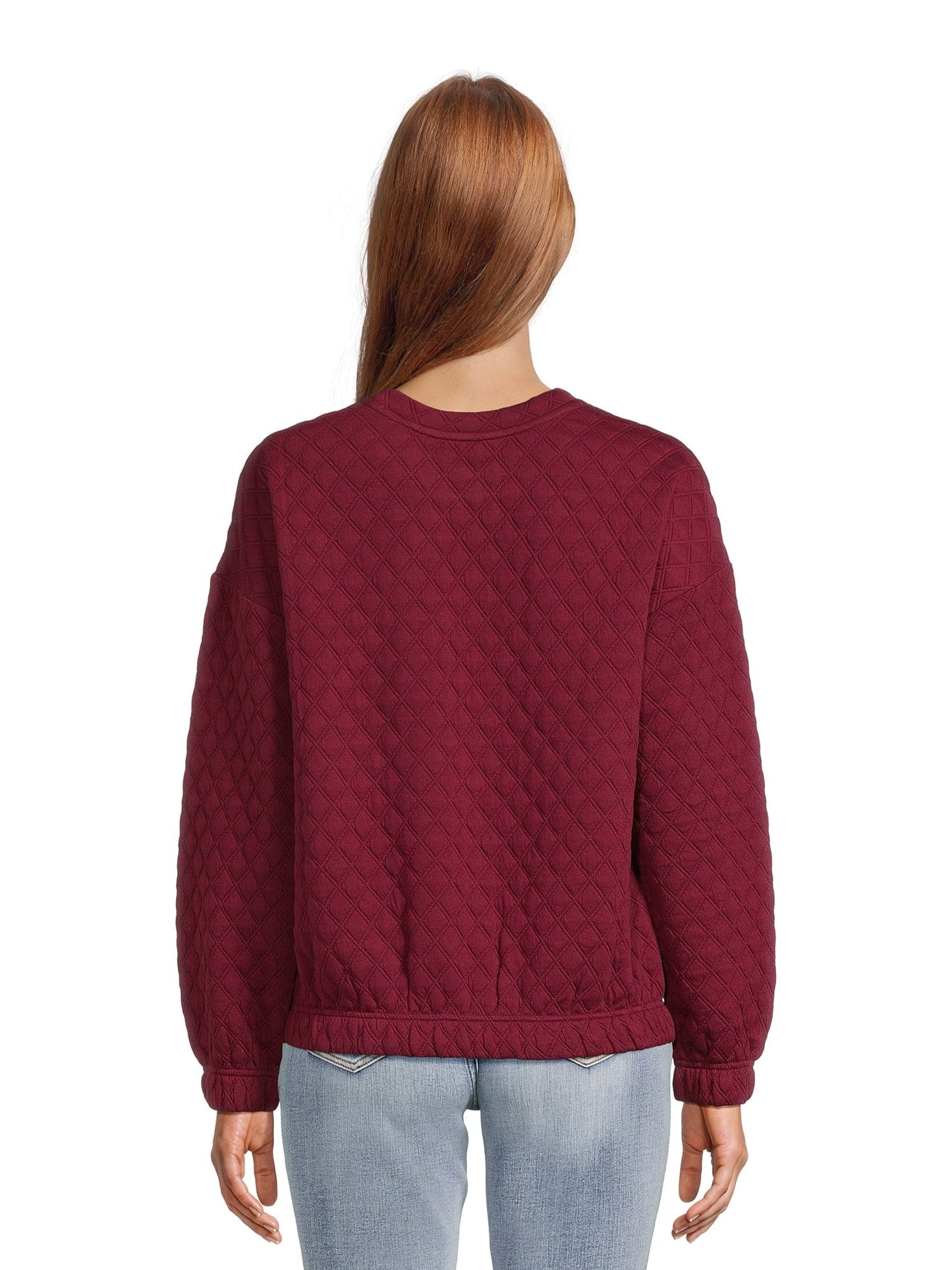 Time and Tru Women's Quilted Sweatshirt - image 4 of 5