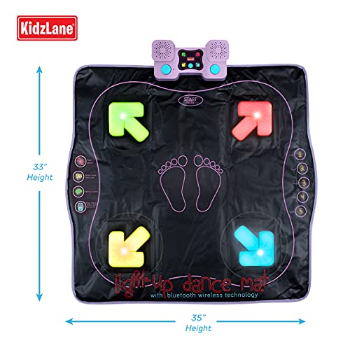 Kidzlane Electronic Dance Mat for Kids 8-12 | Wireless Dance Mat with Bluetooth/AUX and Built in Music, 5 Challenge Levels, 4 Modes | Dance Dance Revolution Mat | Toys for Girls Ages 6+