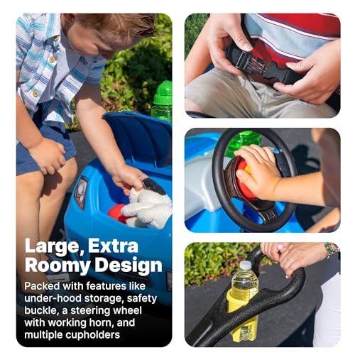 Amazon Step2 Whisper Ride II Buggy Kids Push Car, Ride On Toy, Stroller Substitute, Includes Seat Belt & Horn, Made of Durable Plastic, Max Weight 50 lbs., For Toddlers 1.5-4 Years Old, Blue