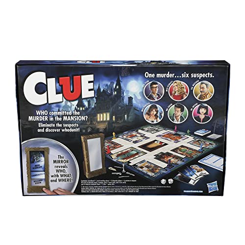 Clue Game, Mystery Board Game, 2-6 Players, 8+ Years (Amazon Exclusive)