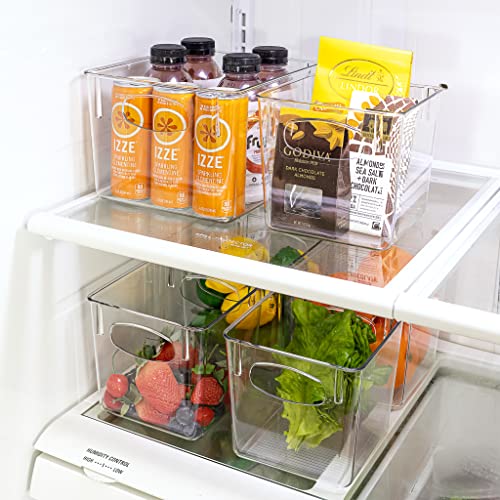 Sorbus Acrylic Organizers - Small Plastic Storage Bins for Kitchen, Cabinet Organizer, Can Organizer for Pantry, Fridge & Refrigerator - Clear 4 Pack (5x5x5.5)