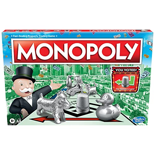 Clip coupon Monopoly Game, Family Board Games for 2 to 6 Players & Kids Ages 8 and Up, Includes 8 Tokens (Token Vote Edition)