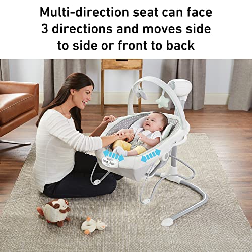 Amazon Graco Soothe ’n Sway LX Portable Baby Swing and Baby Bouncer Bouncer, Multi Direction Seat, 2 Speed Vibration, Derby