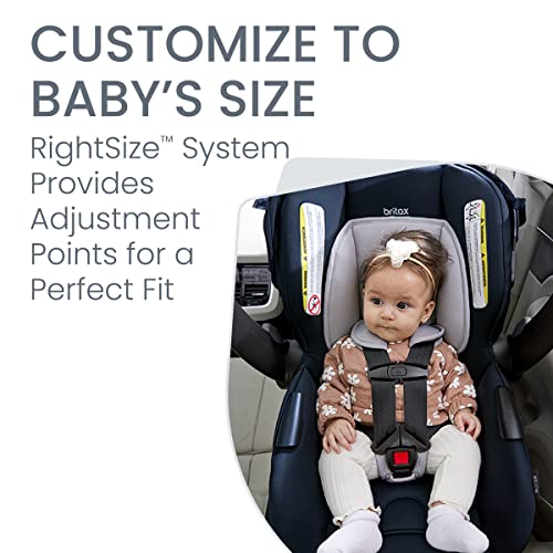 Britax Willow Brook Baby Travel System, Infant Car Seat and Stroller Combo with Aspen Base, ClickTight Technology, RightSize System and 4 Ways to Stroll, Navy Glacier