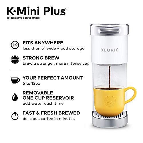 Keurig K-Mini Plus Single Serve K-Cup Pod Coffee Maker, Matte White