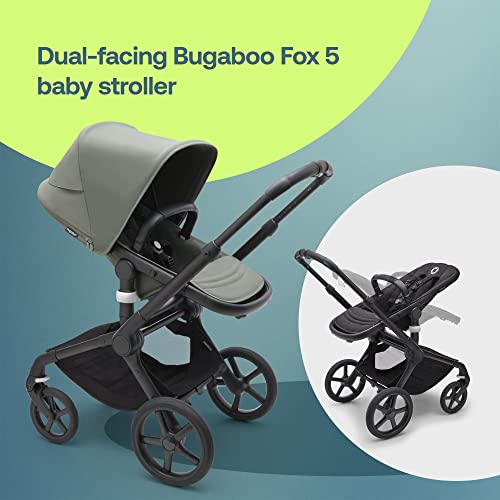 Bugaboo Fox 5 All-Terrain Stroller, 2-in-1 Baby Stroller with Full Suspension, Easy Fold, Spacious Bassinet, Extendable Toddler Seat, One-Handed Maneuverability (Forest Green)