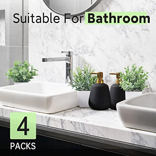 Amazon Der Rose 4 Pack Fake Plants Mini Artificial Greenery Potted Plants for Home Decor Indoor Office Table Room Farmhouse Bathroom Decor