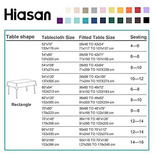 Hiasan Checkered Tablecloth Rectangle - Stain Resistant, Waterproof and Washable Table Cloth Gingham for Outdoor Picnic, Holiday Dinner, 60 x 102 Inch, Grey and White