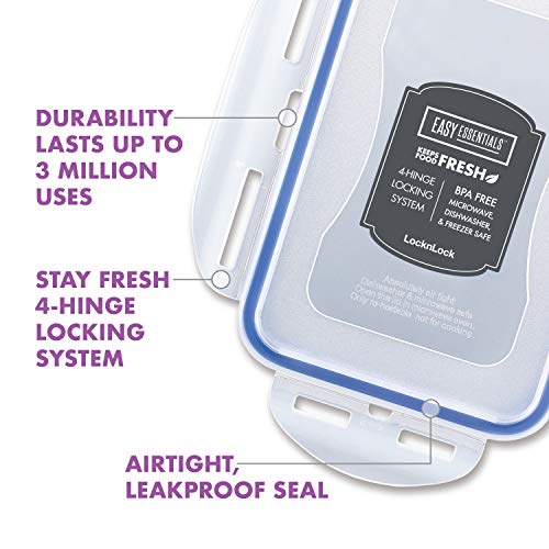 LOCK & LOCK Easy Essential Storage Set/Food Containers Airtight Bins/BPA-Free/Dishwasher Safe, 38 Piece, Clear