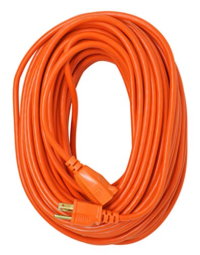 Woods 23098803 02309 16/3 Vinyl Outdoor Heavy Duty Extension Cord, Waterproof Flexible Vinyl Jacket, 16 Gauge, 3- Pronged, 100-Feet, Orange