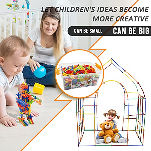 Straw Constructor Toys STEM Building Toys 800Pcs Toys for 3+ Year Interlocking Plastic Toys Engineering Toys Thin Tube Blocks Toy Educational Toy Kit for Indoor&Outdoor Kids Toys Boys and Girls Gift